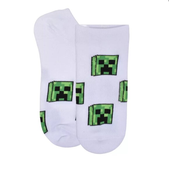 MINECRAFT 6 Pack Travel No-Show Socks Green Creeper NEW - Picture 4 of 7